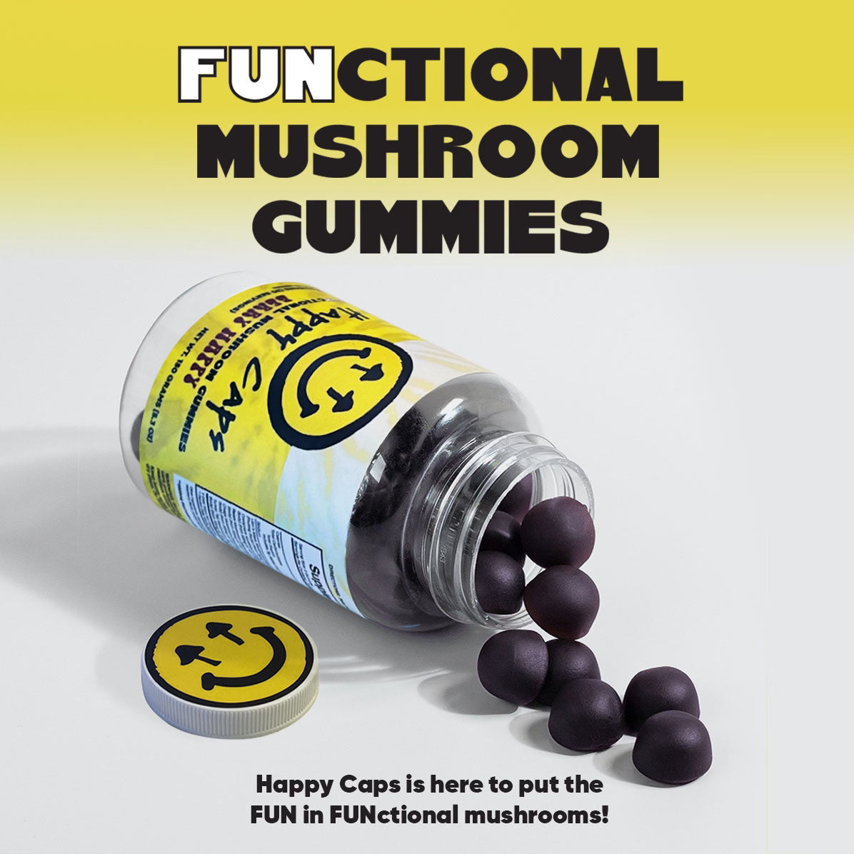 Happy Caps Functional Mushroom Gummies - Berry Happy