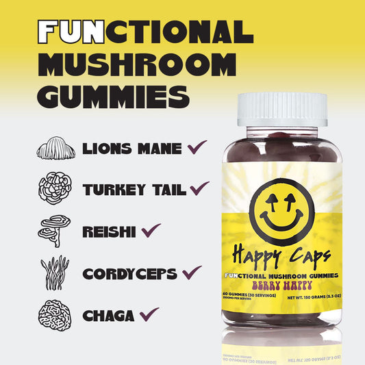 Happy Caps Functional Mushroom Gummies - Berry Happy